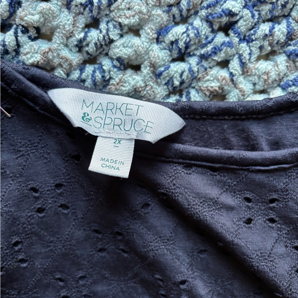 Market & Spruce Navy Midi Dress - Picture 2 of 3